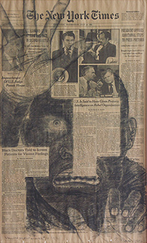 Drawing on New York Times frontpage